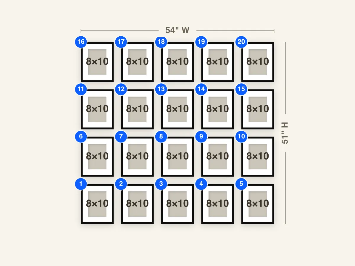 Large Grid Gallery Wall Layout preview