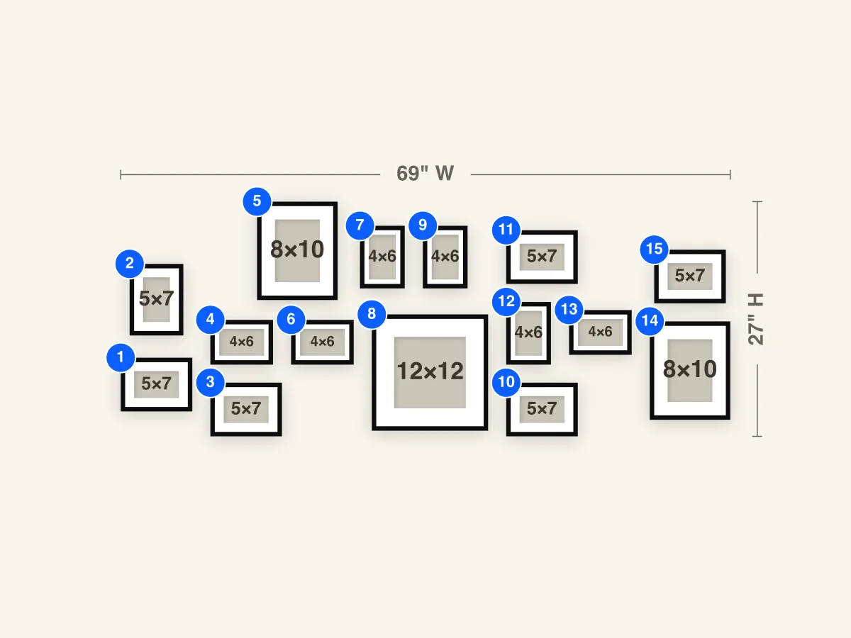 Long Wall Gallery Wall Layout preview