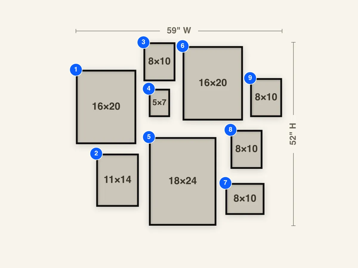 Mixed-Size Gallery Wall Layout preview