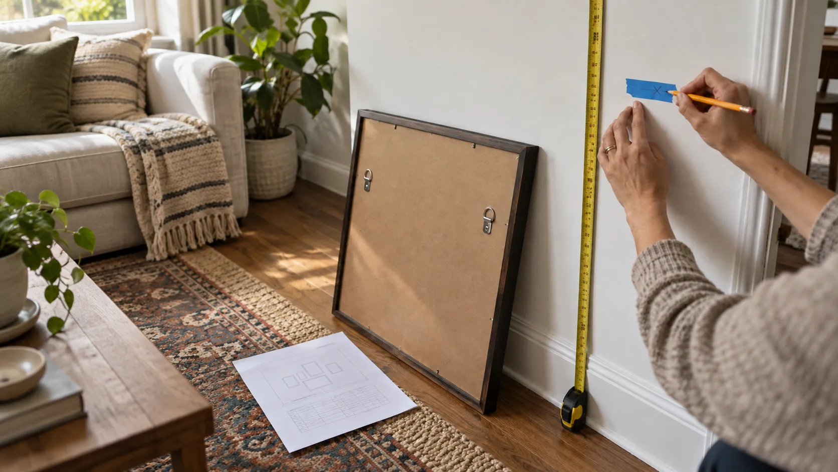 How to Hang a Gallery Wall: Exact Measurements and Nail Placement