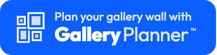 Blue badge: Plan your gallery wall with GalleryPlanner