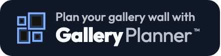 Dark badge: Plan your gallery wall with GalleryPlanner
